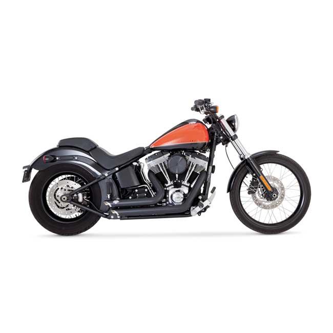 VANCE&HINES HD Softtail avgassystem Svart 2-1/2" Shortshots Staggered Softtail 12-17 Customhoj